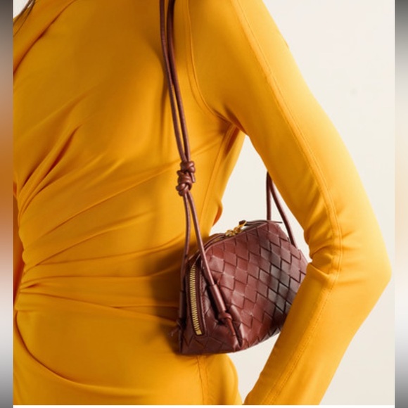 Bottega Veneta Handbags - Bottega Veneta Brown Intrecciato Leather Shoulder Bag